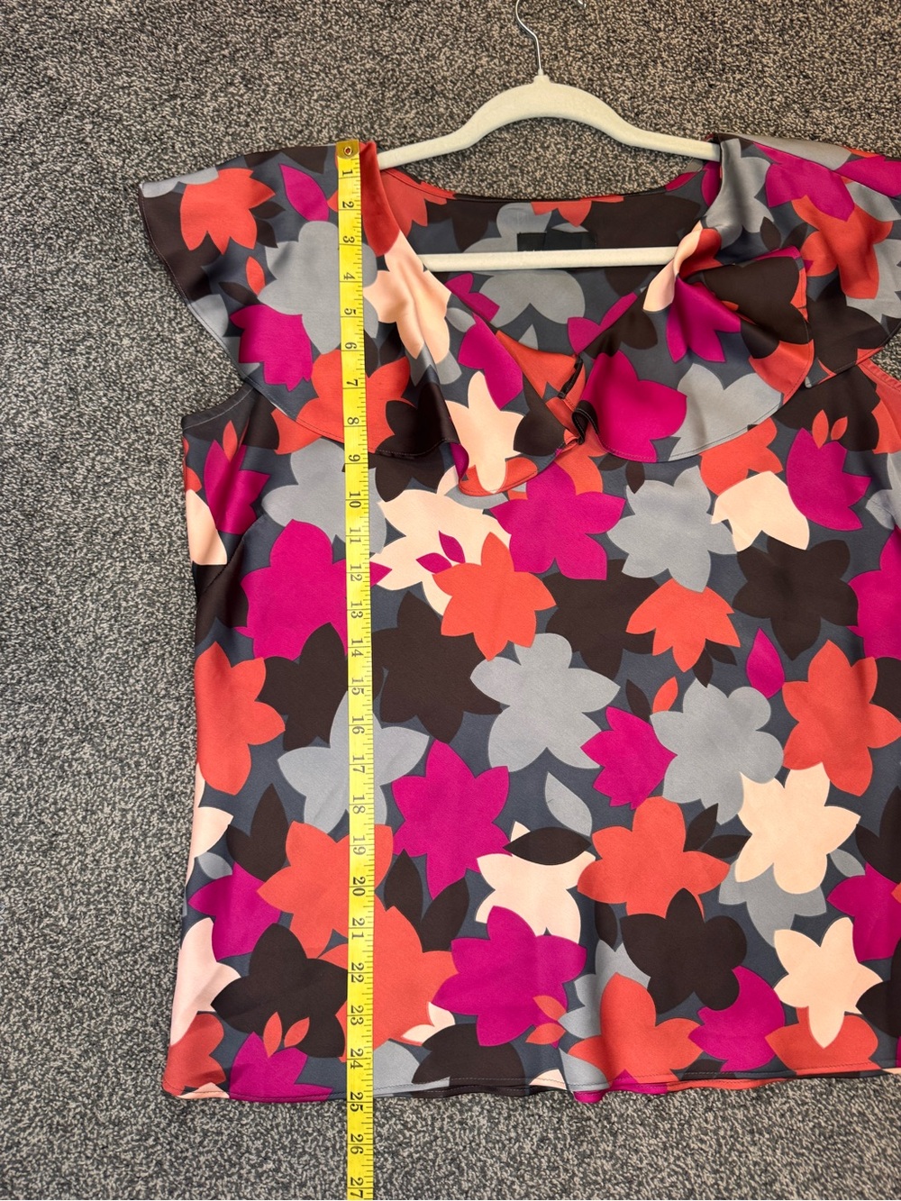 Attention Woman’s Floral Ruffle Flutter Sleeve Blouse Multicolor Size Large - Picture 13 of 14